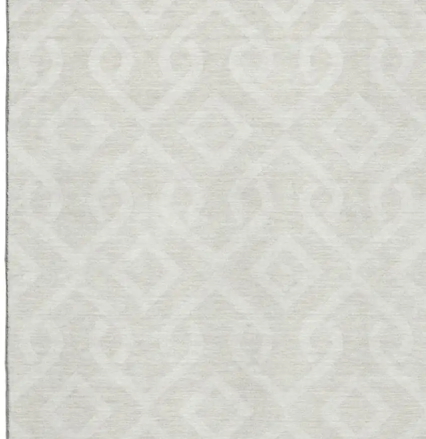 Ivory And Beige Geometric Washable Area Rug With UV Protection Photo 3