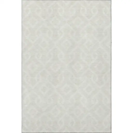 Ivory And Beige Geometric Washable Area Rug With UV Protection Photo 4