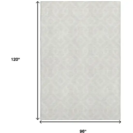 Ivory And Beige Geometric Washable Area Rug With UV Protection Photo 3