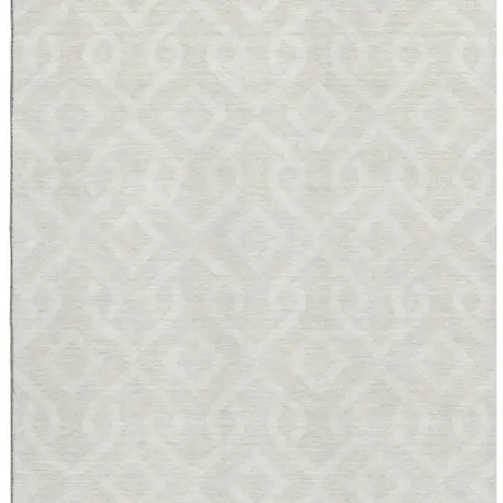 Ivory And Beige Geometric Washable Area Rug With UV Protection Photo 4