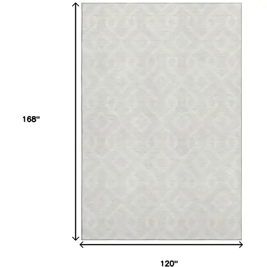 Ivory And Beige Geometric Washable Area Rug With UV Protection Photo 3