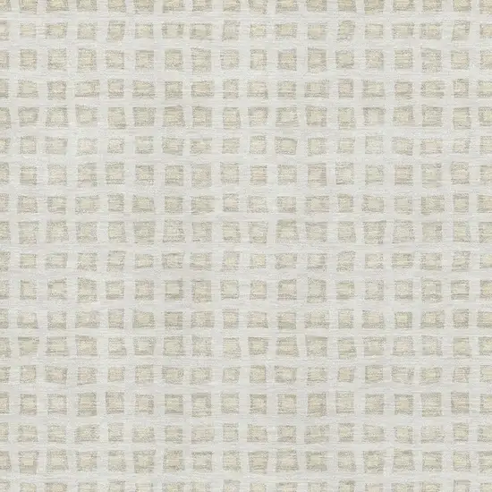 Ivory And Beige Geometric Washable Area Rug With UV Protection Photo 3