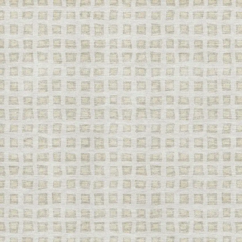 Ivory And Beige Geometric Washable Area Rug With UV Protection Photo 3