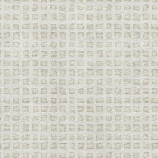 Ivory And Beige Geometric Washable Area Rug With UV Protection Photo 3