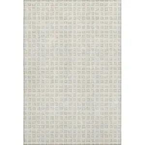 Photo of Ivory And Beige Geometric Washable Area Rug With UV Protection