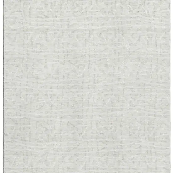 Ivory And Beige Geometric Washable Area Rug With UV Protection Photo 3