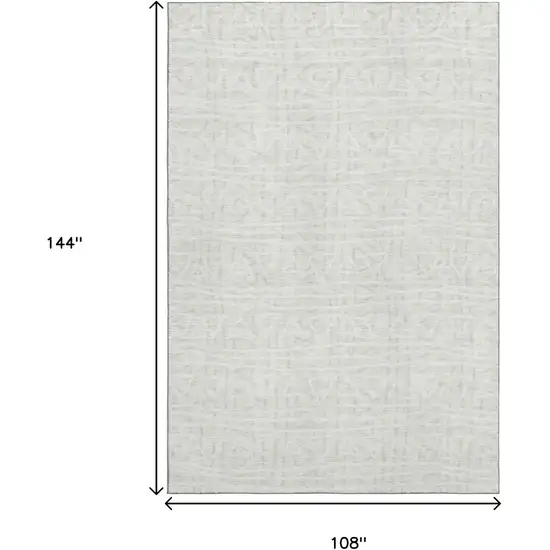 Ivory And Beige Geometric Washable Area Rug With UV Protection Photo 3
