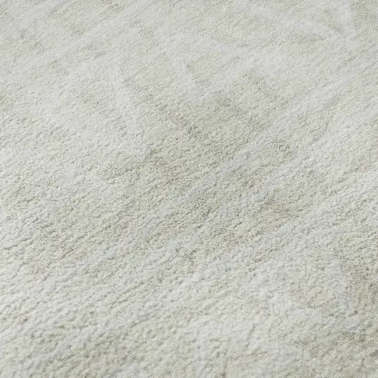 Ivory And Beige Geometric Washable Area Rug With UV Protection Photo 9