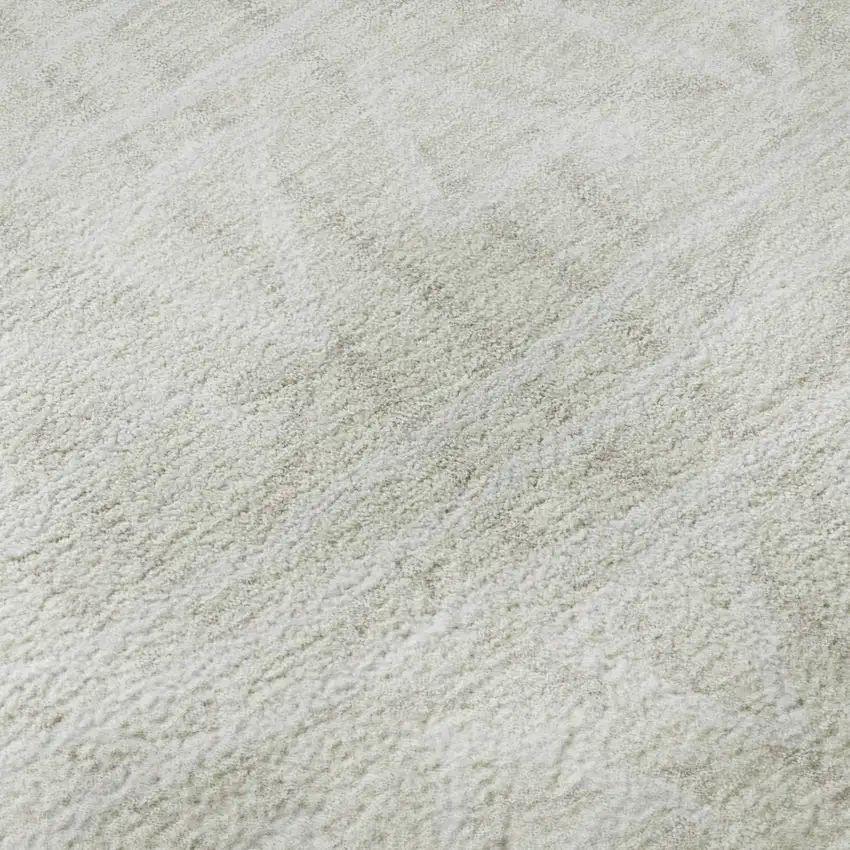 Ivory And Beige Geometric Washable Area Rug With UV Protection Photo 9