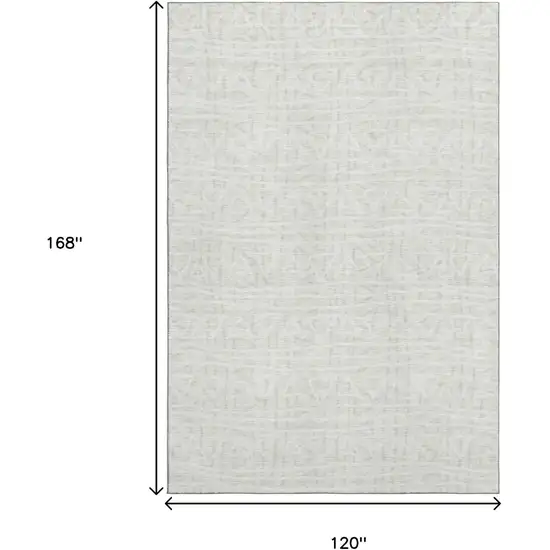 Ivory And Beige Geometric Washable Area Rug With UV Protection Photo 3