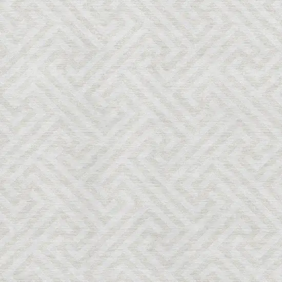 Ivory And Beige Geometric Washable Area Rug With UV Protection Photo 3