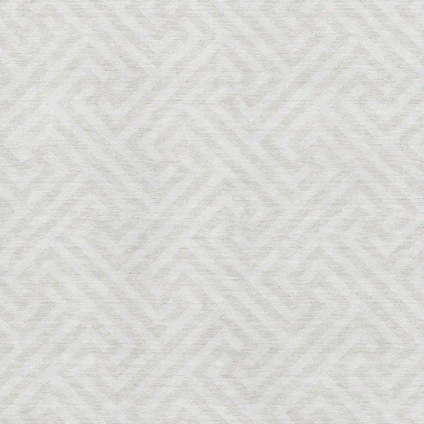 Ivory And Beige Geometric Washable Area Rug With UV Protection Photo 3