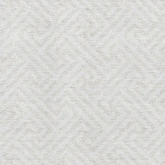 Ivory And Beige Geometric Washable Area Rug With UV Protection Photo 3