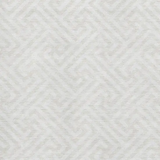 Ivory And Beige Geometric Washable Area Rug With UV Protection Photo 3