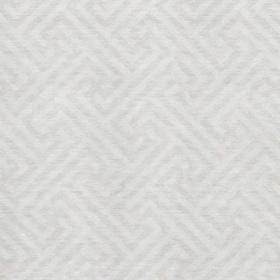 Ivory And Beige Geometric Washable Area Rug With UV Protection Photo 3