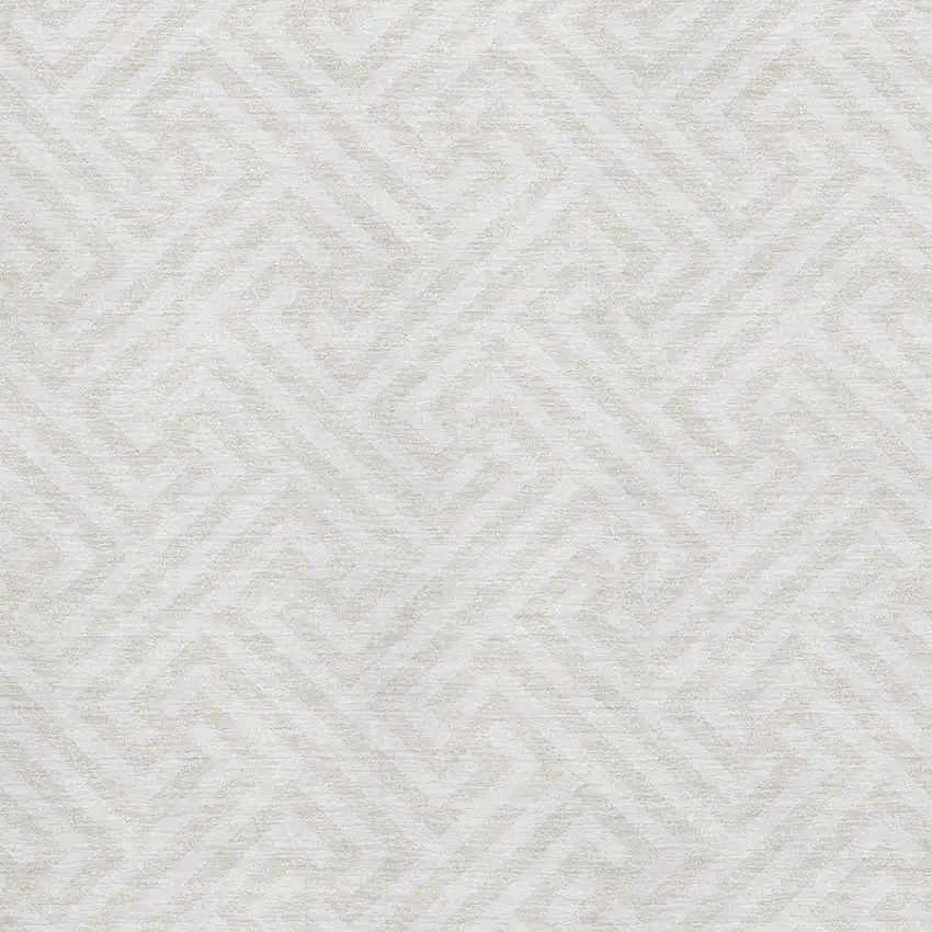 Ivory And Beige Geometric Washable Area Rug With UV Protection Photo 3