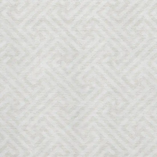 Ivory And Beige Geometric Washable Area Rug With UV Protection Photo 3