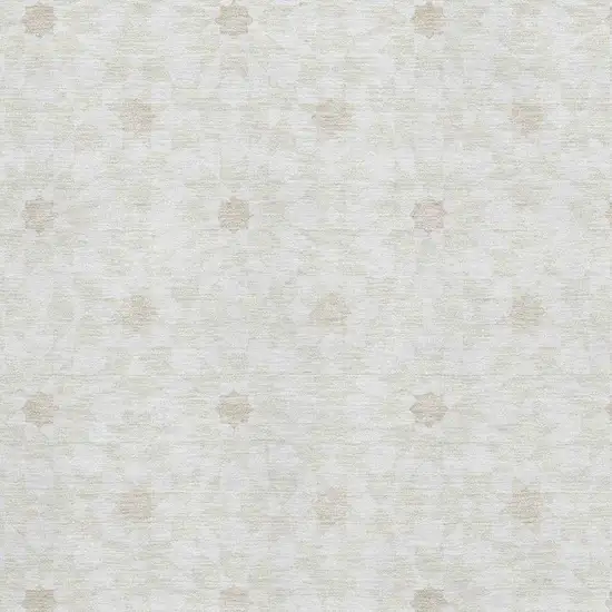 Ivory And Beige Geometric Washable Area Rug With UV Protection Photo 3