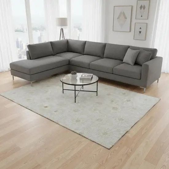 Ivory And Beige Geometric Washable Area Rug With UV Protection Photo 2