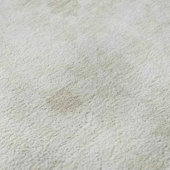 Ivory And Beige Geometric Washable Area Rug With UV Protection Photo 9