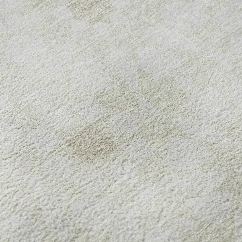 Ivory And Beige Geometric Washable Area Rug With UV Protection Photo 9