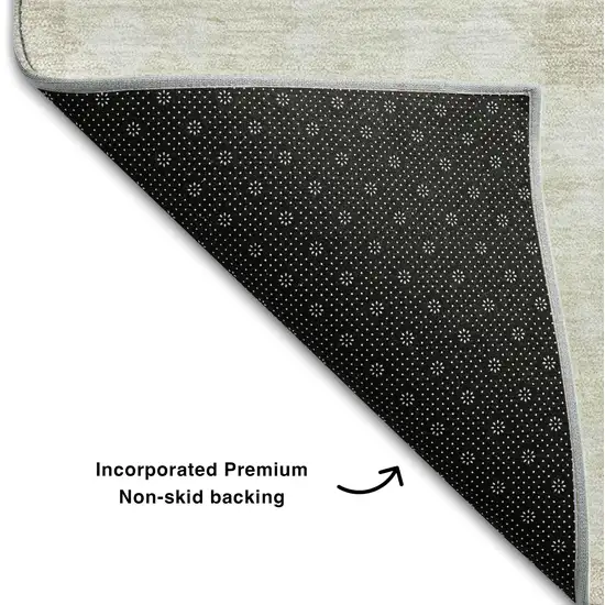 Ivory And Beige Geometric Washable Area Rug With UV Protection Photo 6