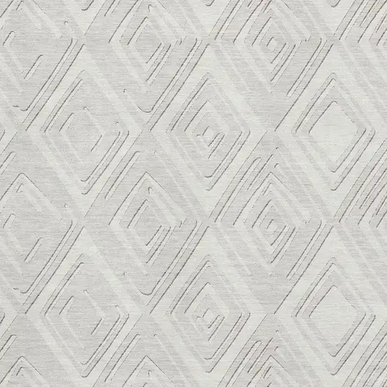 Ivory And Beige Geometric Washable Area Rug With UV Protection Photo 4