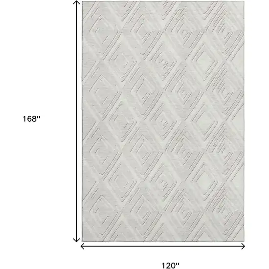Ivory And Beige Geometric Washable Area Rug With UV Protection Photo 3