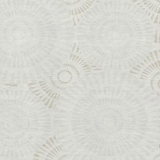 Ivory And Beige Geometric Washable Area Rug With UV Protection Photo 3