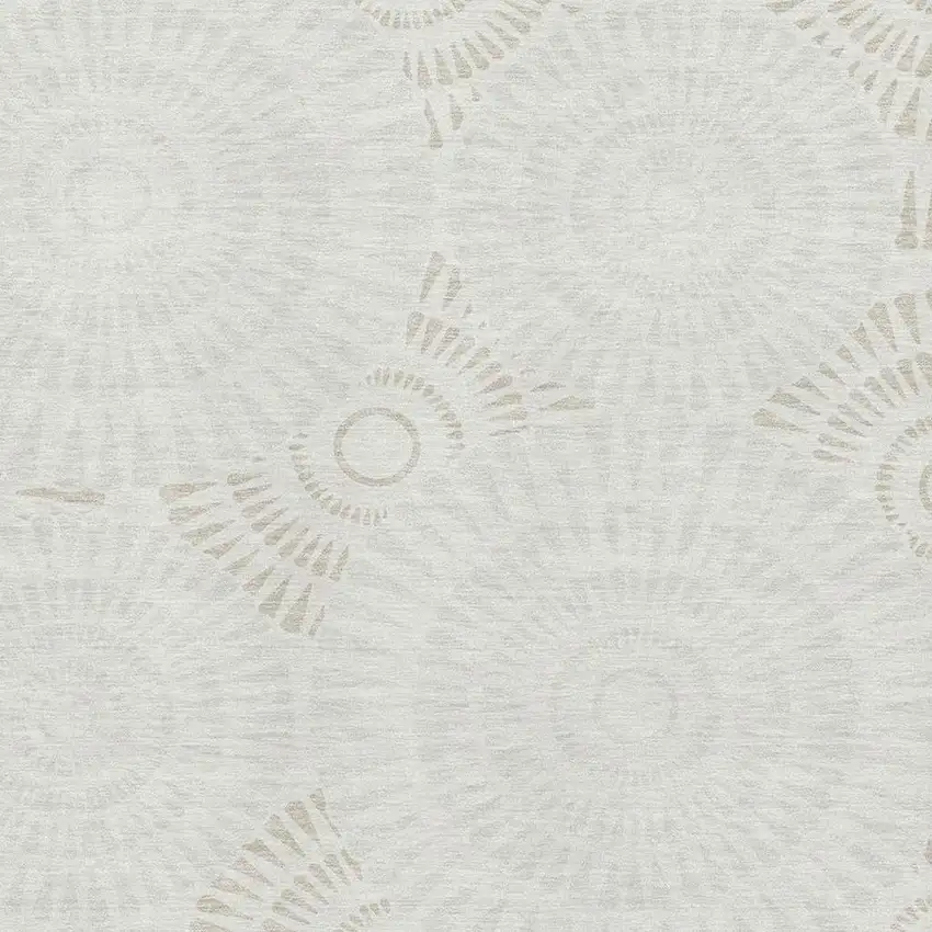 Ivory And Beige Geometric Washable Area Rug With UV Protection Photo 3