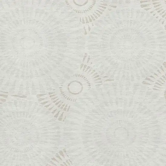 Ivory And Beige Geometric Washable Area Rug With UV Protection Photo 3