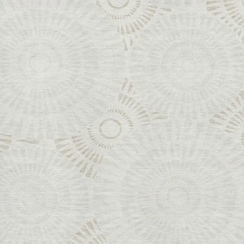 Ivory And Beige Geometric Washable Area Rug With UV Protection Photo 3