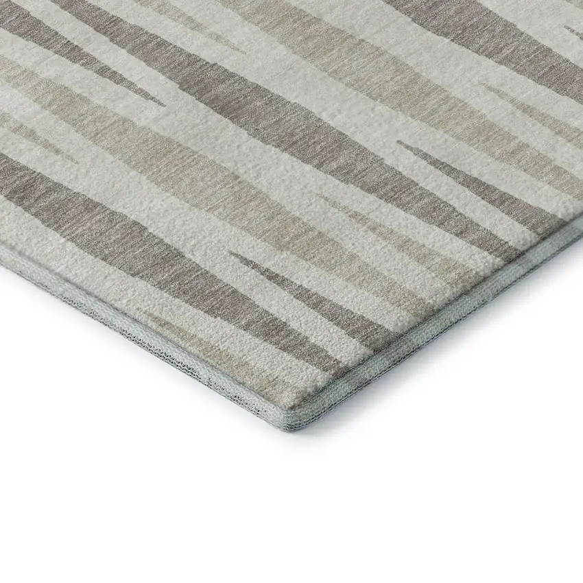 Ivory And Beige Geometric Washable Area Rug With UV Protection Photo 8