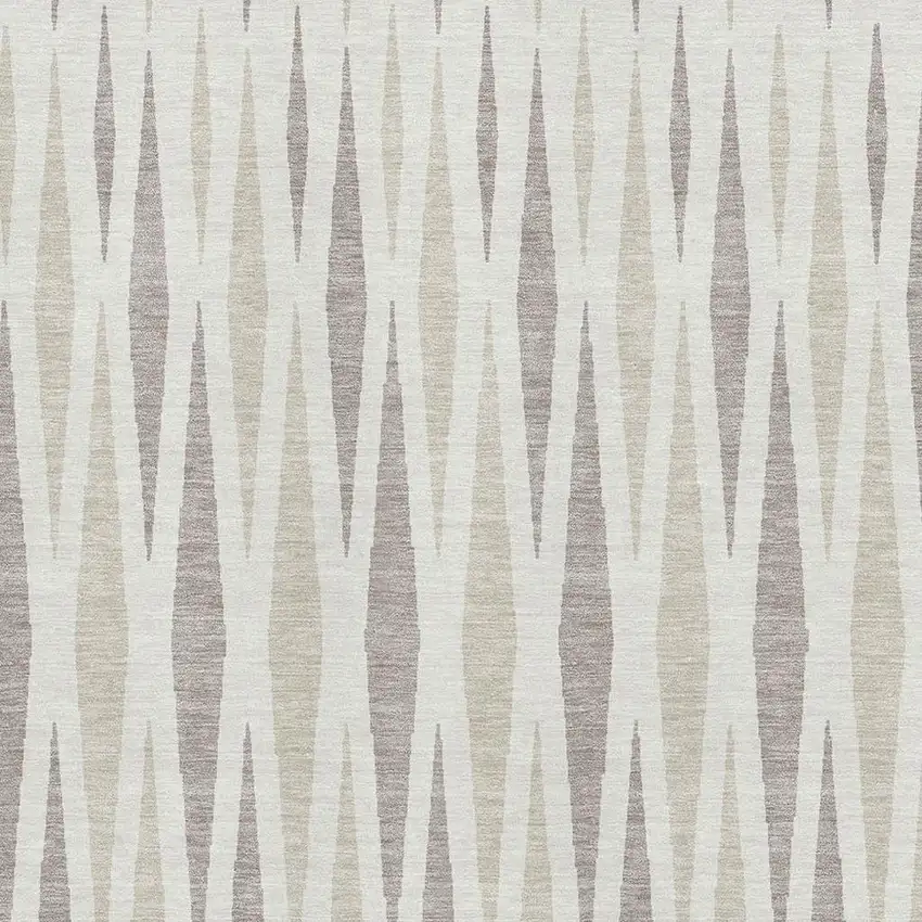 Ivory And Beige Geometric Washable Area Rug With UV Protection Photo 3