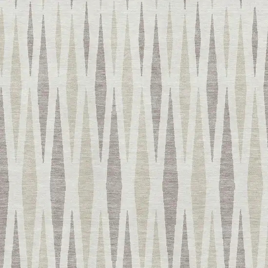 Ivory And Beige Geometric Washable Area Rug With UV Protection Photo 3