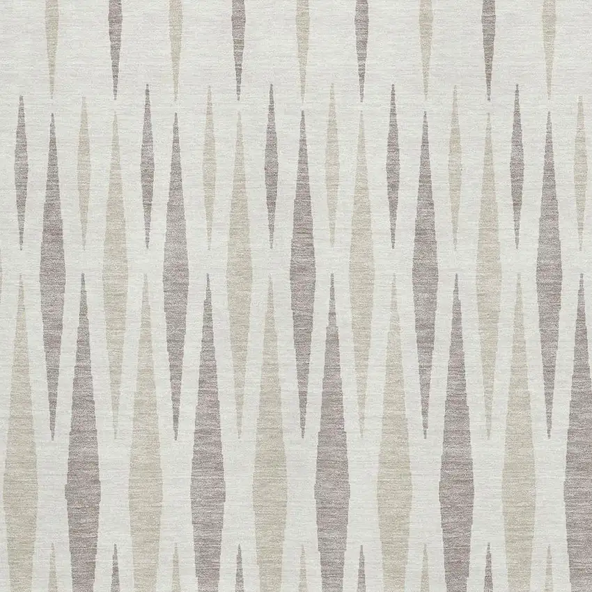 Ivory And Beige Geometric Washable Area Rug With UV Protection Photo 3