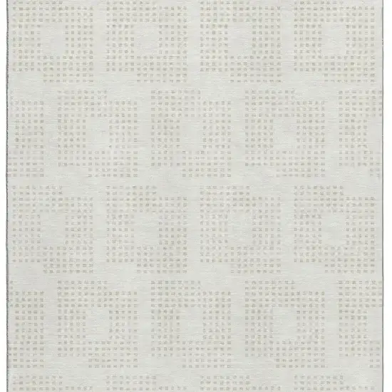 Ivory And Beige Geometric Washable Area Rug With UV Protection Photo 3