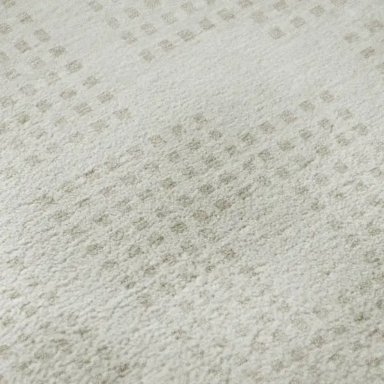 Ivory And Beige Geometric Washable Area Rug With UV Protection Photo 8