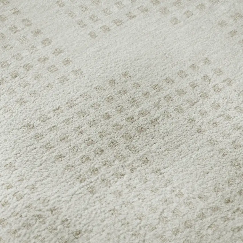 Ivory And Beige Geometric Washable Area Rug With UV Protection Photo 8