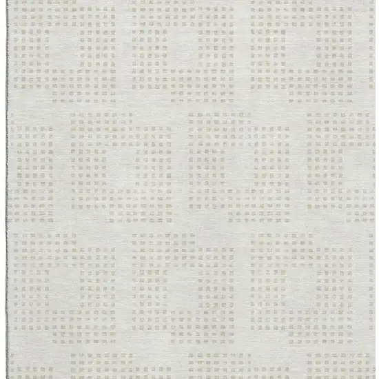 Ivory And Beige Geometric Washable Area Rug With UV Protection Photo 3
