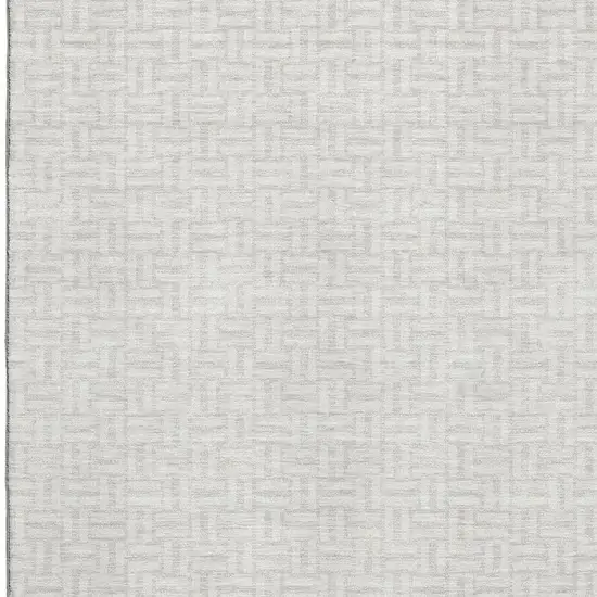 Ivory And Beige Geometric Washable Area Rug With UV Protection Photo 4
