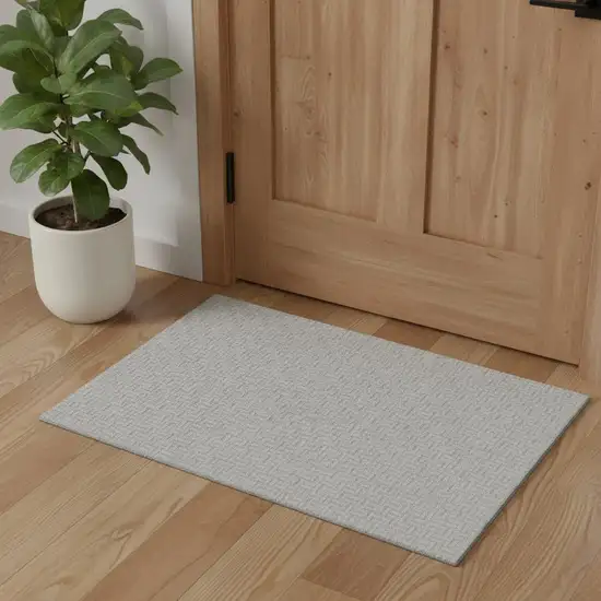 Ivory And Beige Geometric Washable Area Rug With UV Protection Photo 1