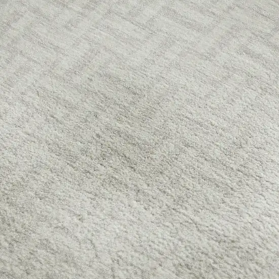 Ivory And Beige Geometric Washable Area Rug With UV Protection Photo 3