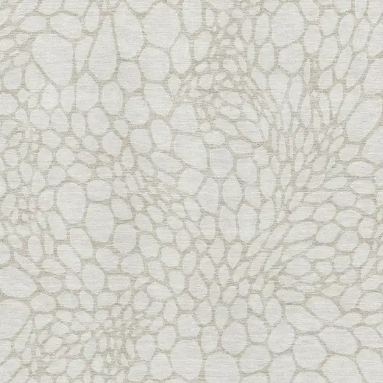 Ivory And Beige Geometric Washable Area Rug With UV Protection Photo 3