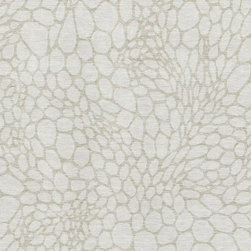 Ivory And Beige Geometric Washable Area Rug With UV Protection Photo 3