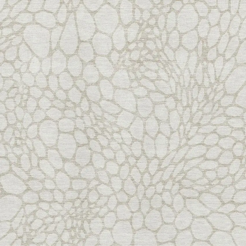 Ivory And Beige Geometric Washable Area Rug With UV Protection Photo 3