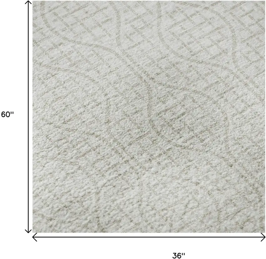 Ivory And Beige Geometric Washable Area Rug With UV Protection Photo 8