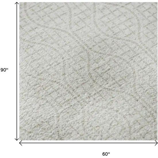 Ivory And Beige Geometric Washable Area Rug With UV Protection Photo 9