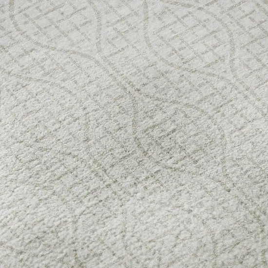 Ivory And Beige Geometric Washable Area Rug With UV Protection Photo 1