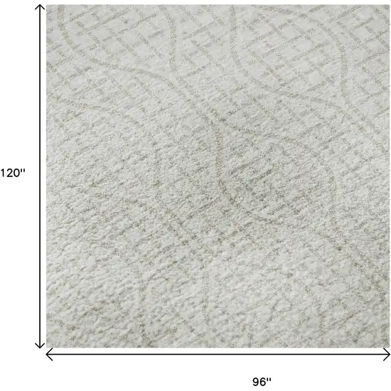 Ivory And Beige Geometric Washable Area Rug With UV Protection Photo 9